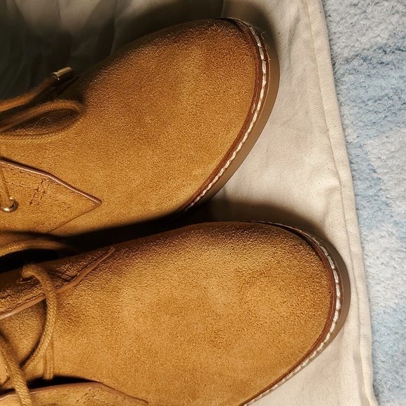 New Tory Burch ‘Hilary’ Suede Tan Brown Suede Ankle Booties Boots Size 8 - Picture 14 of 16